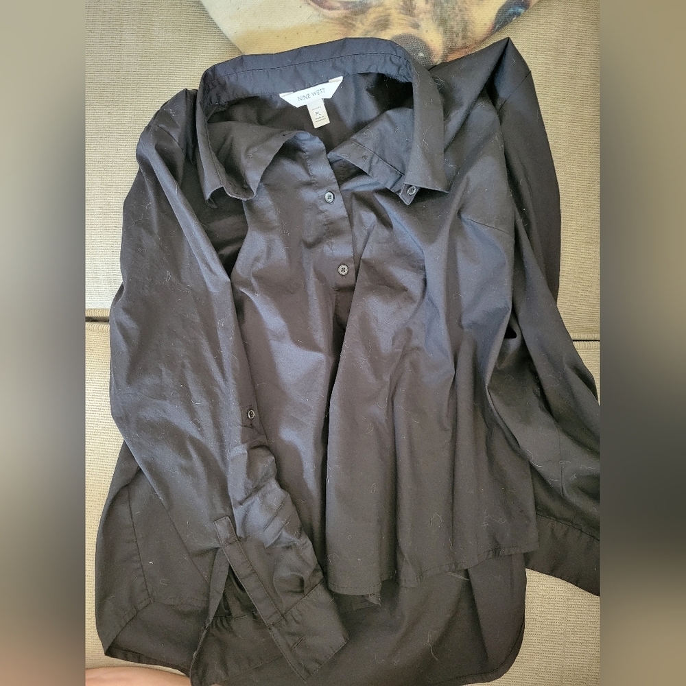 Nine West Black Structured Polo Petite Large